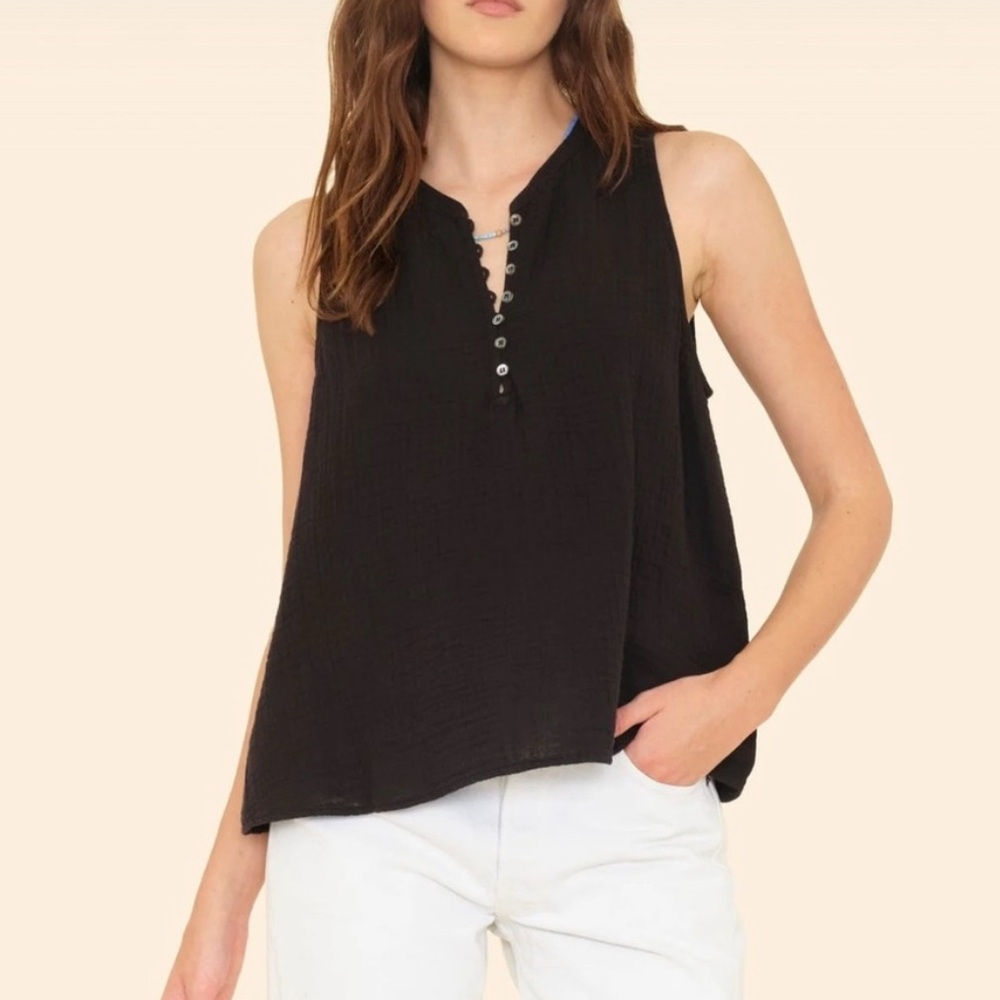 Xirena Tish Cotton Gauze Tank Top Black size S